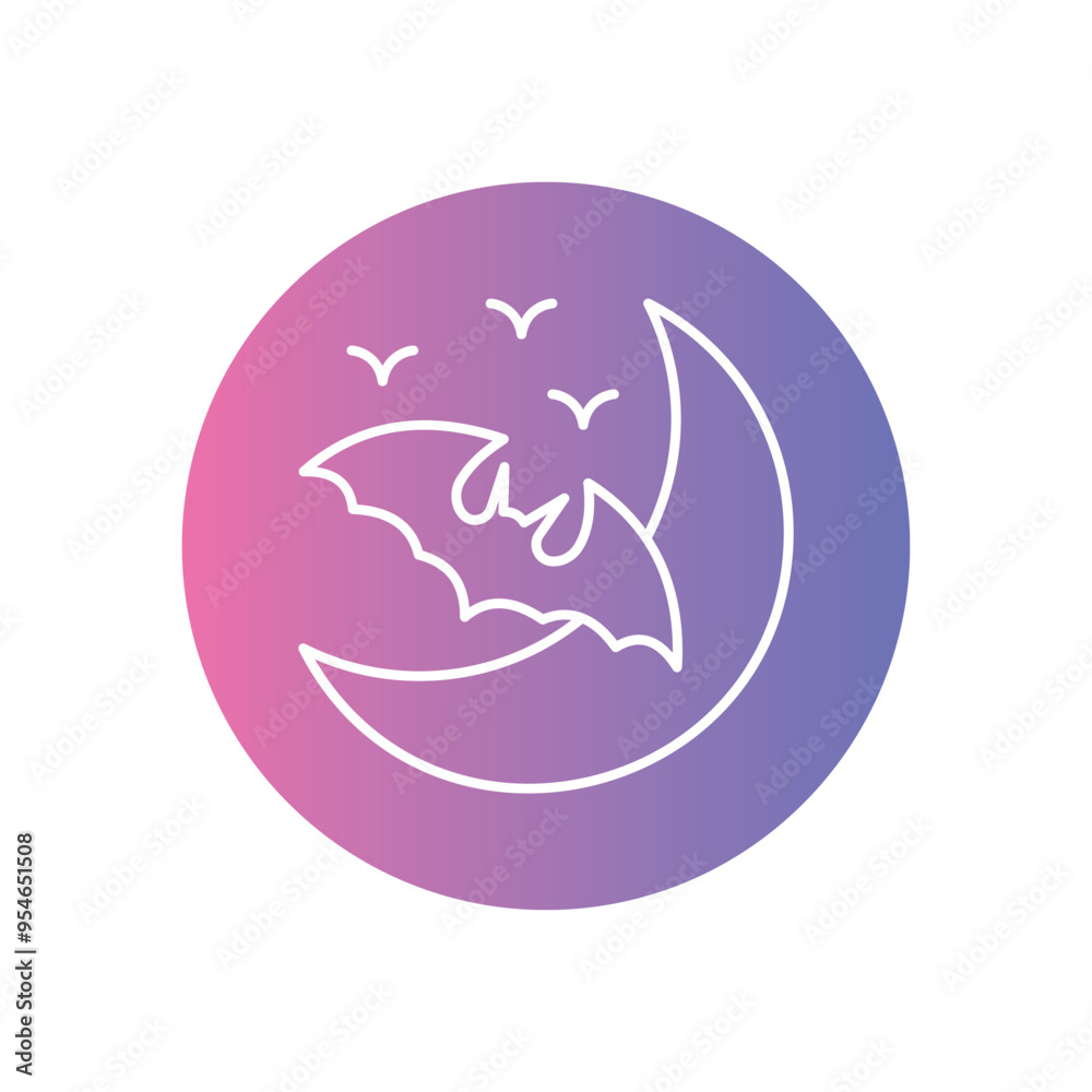 Eerie Moon icon vector stock illustration Eerie Moon icon vector stock illustration
