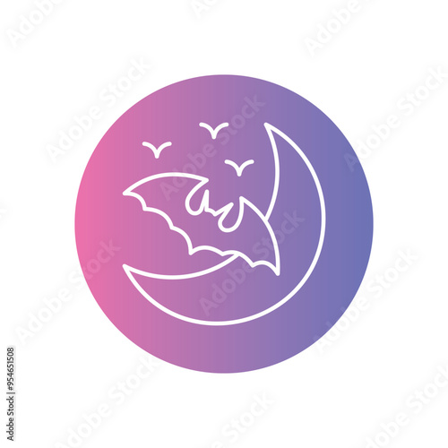 Eerie Moon icon vector stock illustration