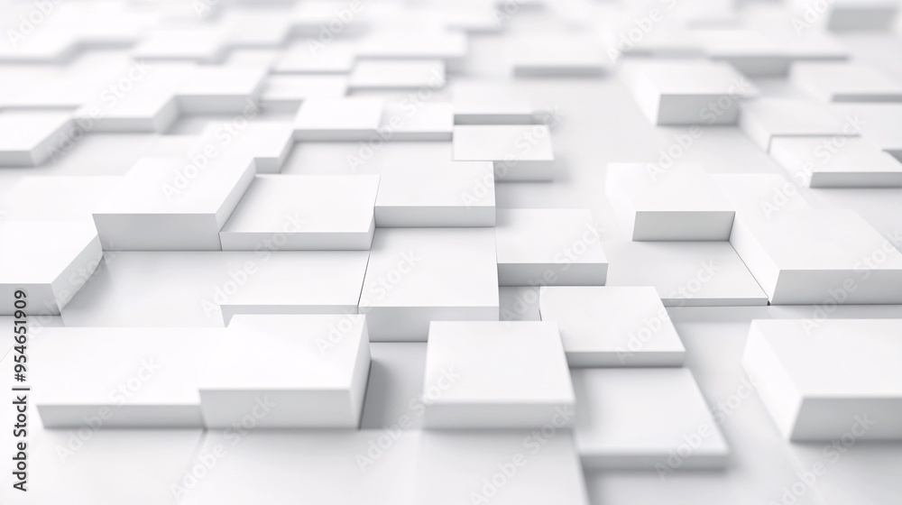 Abstract white geometric blocks create a clean, modern aesthetic in this minimalist design. Abstract white geometric blocks create a clean, modern aesthetic in this minimalist design.