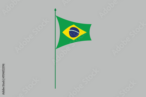 Brazil flag, The flag of Brazil, Brazilian National Flag, EPS Vector Illustration, Flag of the Federative Republic of Brazil, Illustration of the Brazil flag
