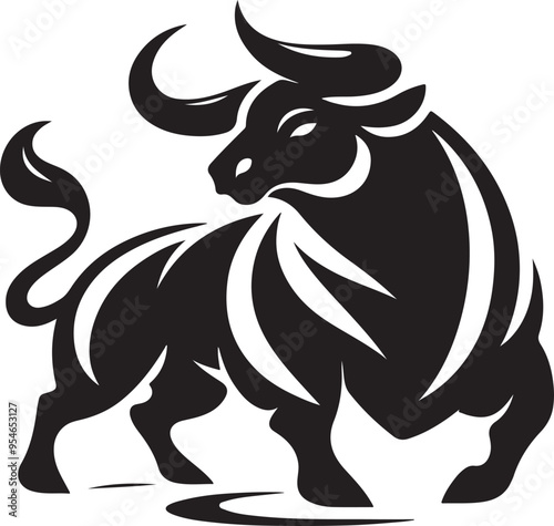 Wallpaper Mural A bull silhouette Torontodigital.ca