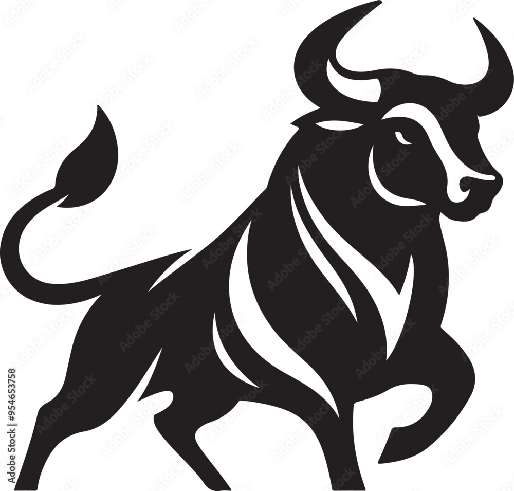 A bull silhouette A bull silhouette