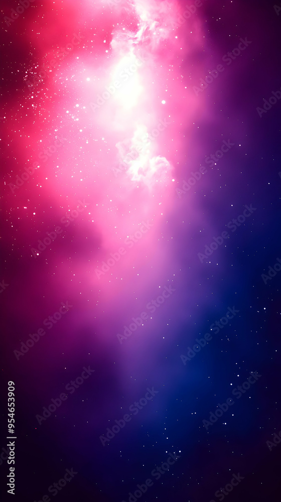 Fototapeta premium Abstract starry night sky with a glowing cloud.