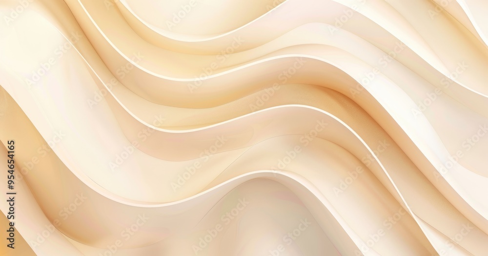 Obraz premium A smooth, flowing abstract design with soft curves and warm tones, suitable for backgrounds or digital art.