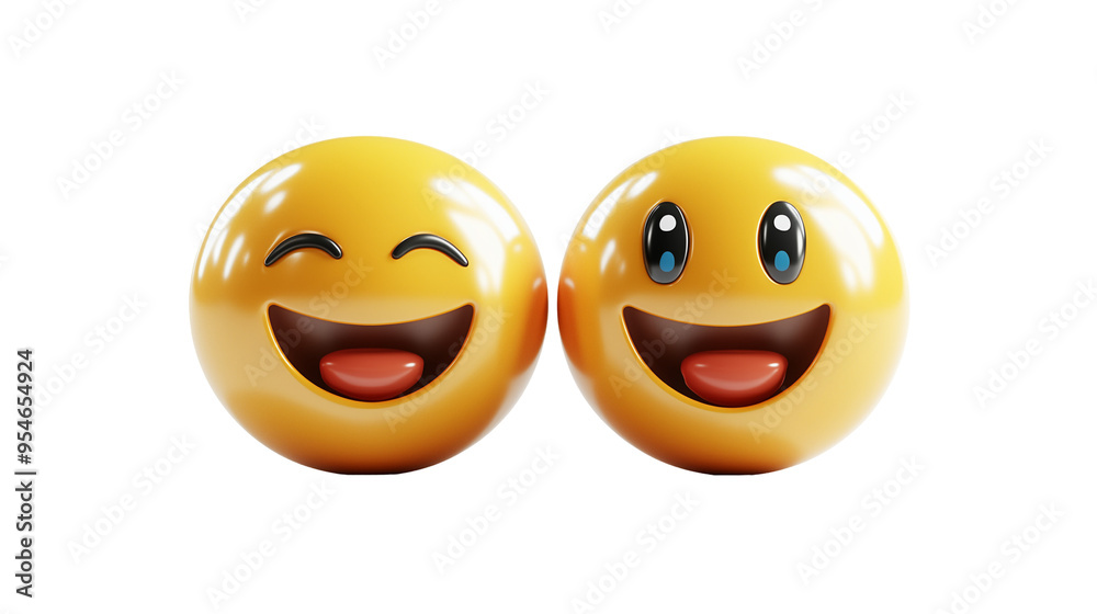 Fototapeta premium Two smiley faces 