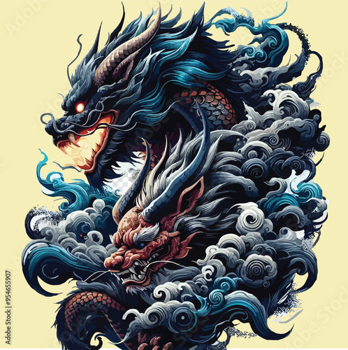 sebuah desain ilustrasi yang secara mulus memadukan keganasan seekor naga dengan daya tarik mistis 13