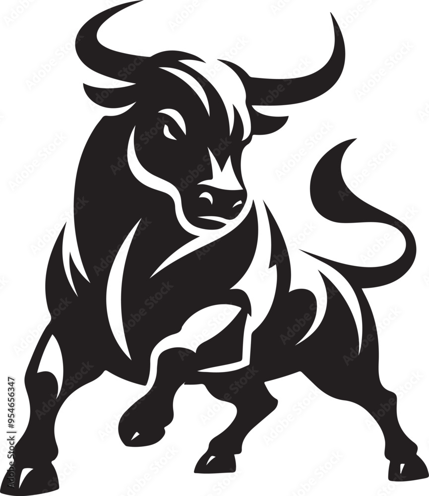 A bull silhouette A bull silhouette