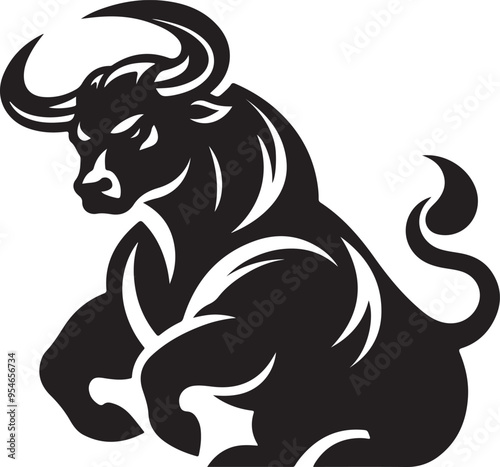 Wallpaper Mural A bull silhouette Torontodigital.ca