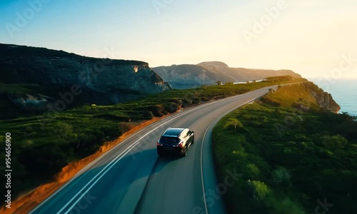 Scenic Coastal Drive at Sunset