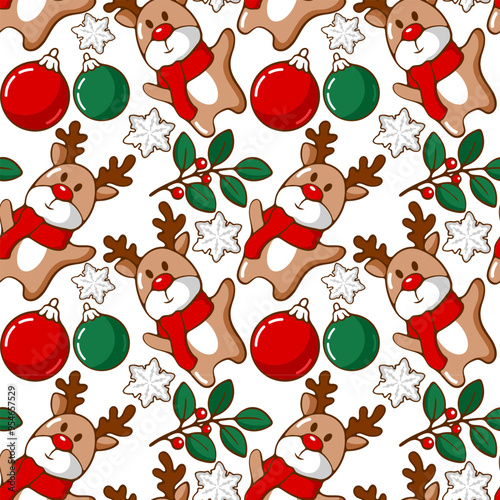 seamless pattern with Christmas symbols, seamless pattern
