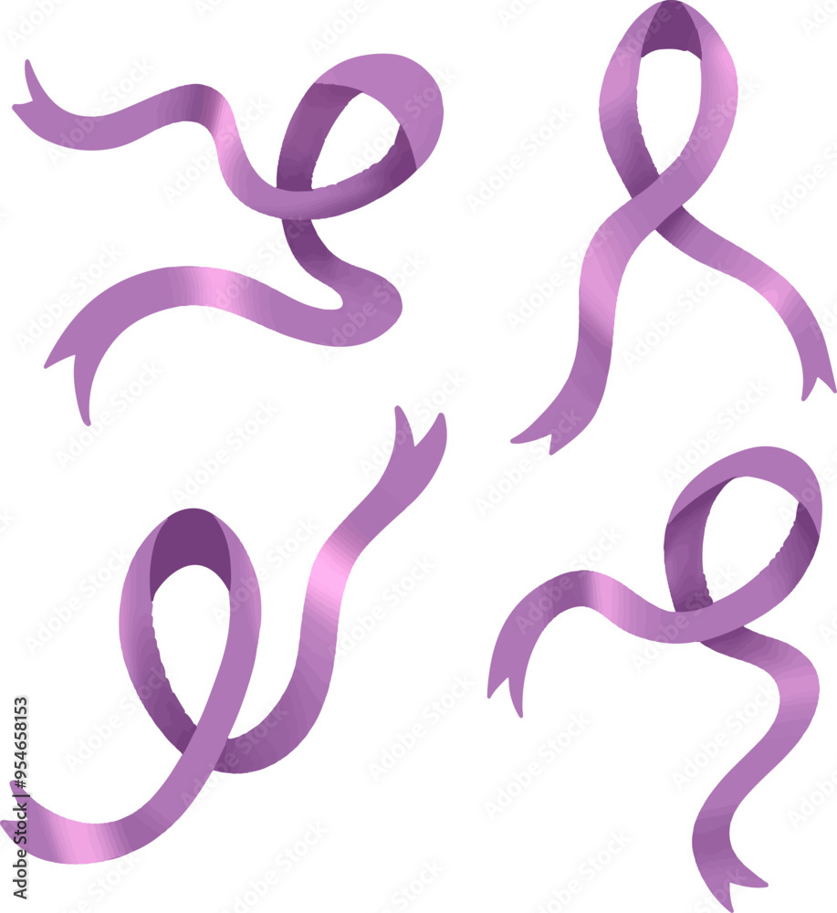 set collection of pink ribbon vector flat illustration for breast cancer awareness month set collection of pink ribbon vector flat illustration for breast cancer awareness month