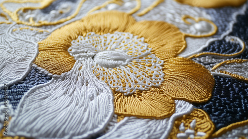 Intricate Elegance: The Art of Embroidery on Lace Backgrounds