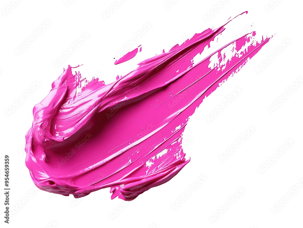 Pink paint smear on white background, glossy and textured. Pink paint smear on white background, glossy and textured.