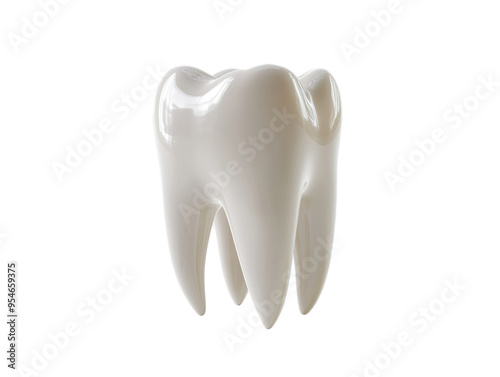 Realistic tooth model isolated on white background.