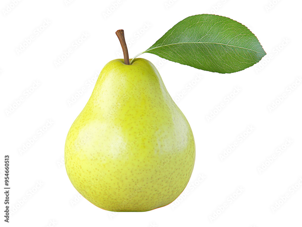 Fresh green pear with leaf isolated on white background. PNG transparent. Fresh green pear with leaf isolated on white background. PNG transparent.