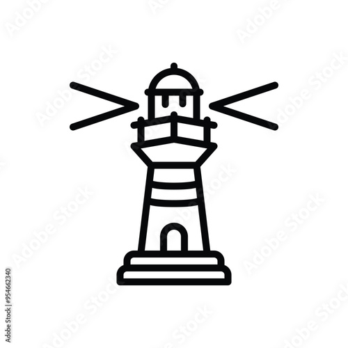 Black line icon for lighthouse