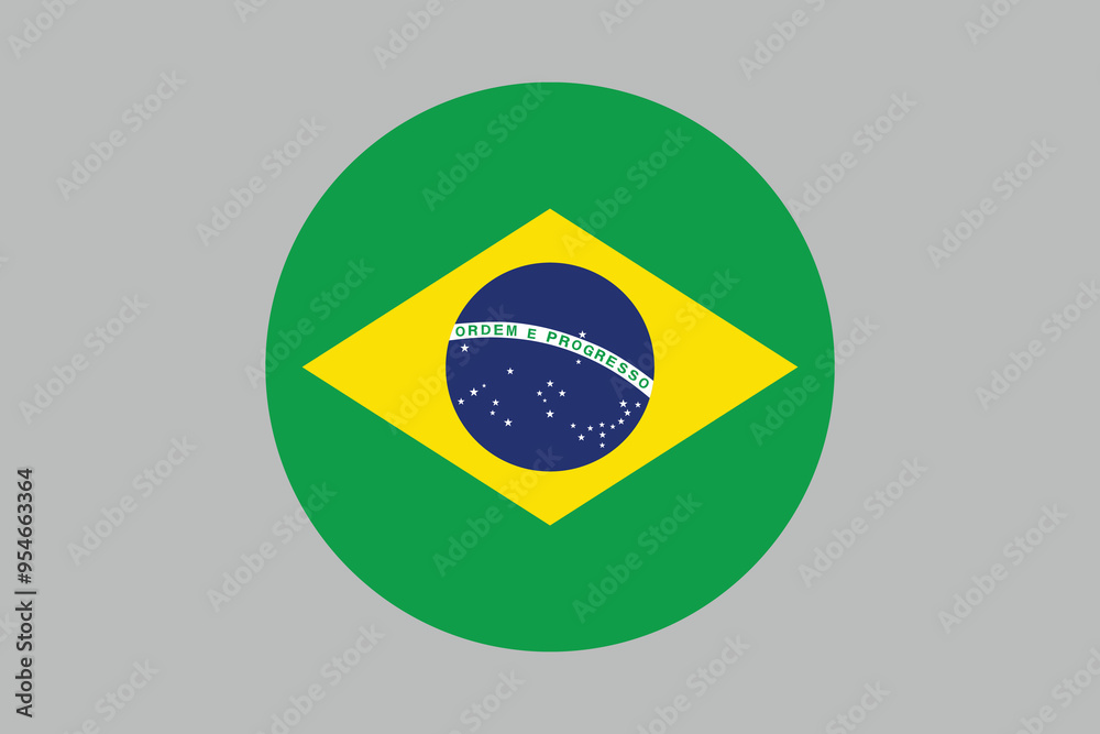 Fototapeta premium Brazil flag sign, Brazil flag over green background vector illustration, Brazilian flag vector, Brazilian national flag graphic