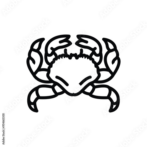 Black line icon for crab