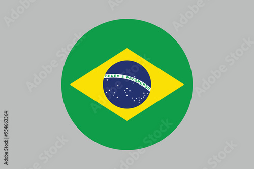 Brazil flag sign, Brazil flag over green background vector illustration, Brazilian flag vector, Brazilian national flag graphic

