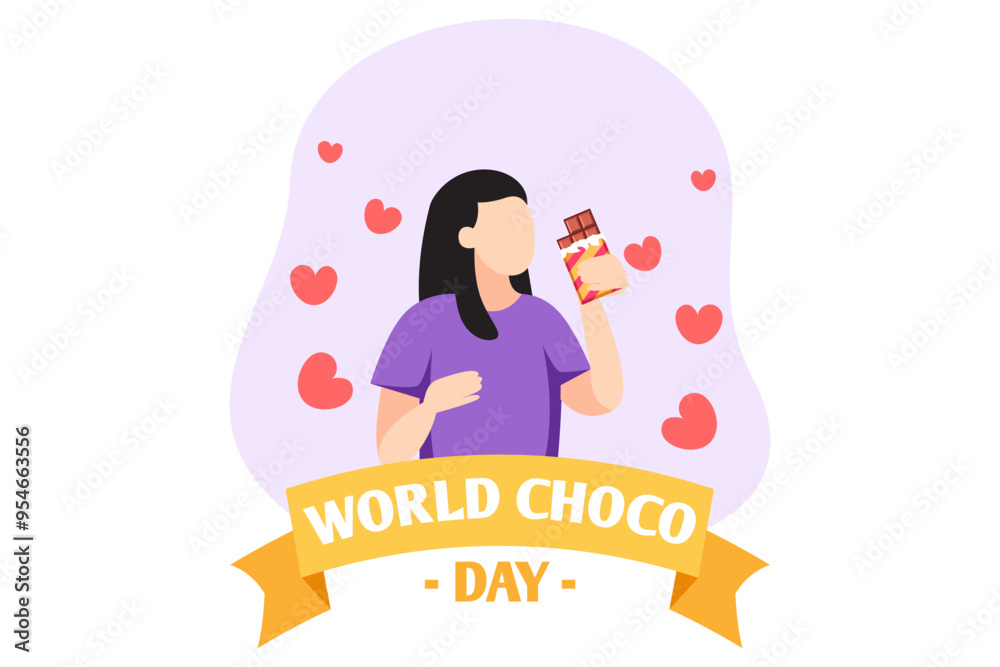 World Chocolate Day Flat Design Illustration World Chocolate Day Flat Design Illustration