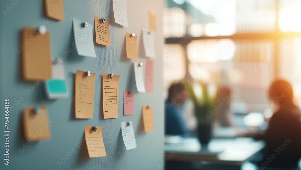 A glimpse into an innovative workspace filled with colorful sticky notes and engaged individuals collaborating amidst a bright and inviting environment. A glimpse into an innovative workspace filled with colorful sticky notes and engaged individuals collaborating amidst a bright and inviting environment.