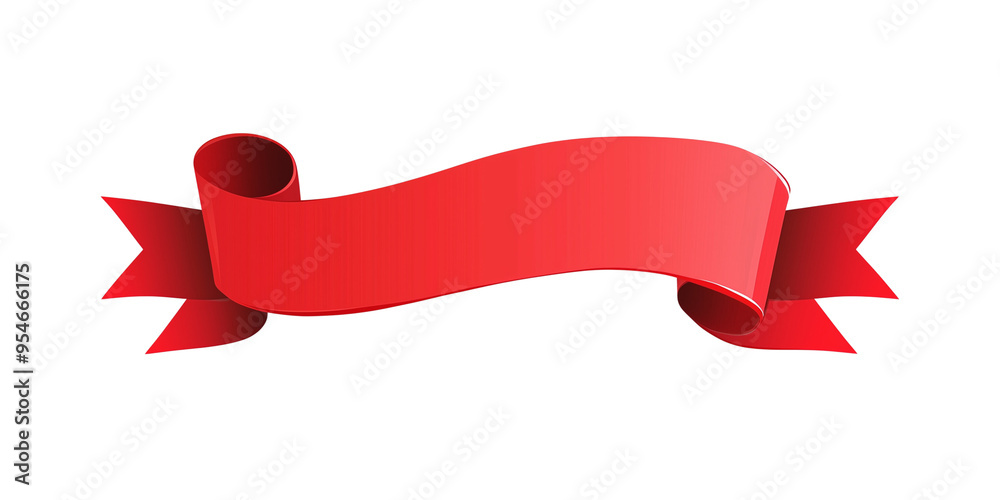 Red ribbon banner decoration vector on a white background, isolated on a transparent background. Red ribbon banner decoration vector on a white background, isolated on a transparent background.