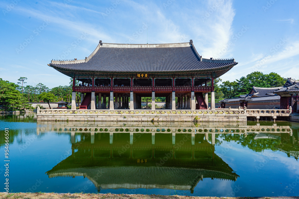 경회루- 경복궁, 종로구 서울, 대한민국 경회루- 경복궁, 종로구 서울, 대한민국