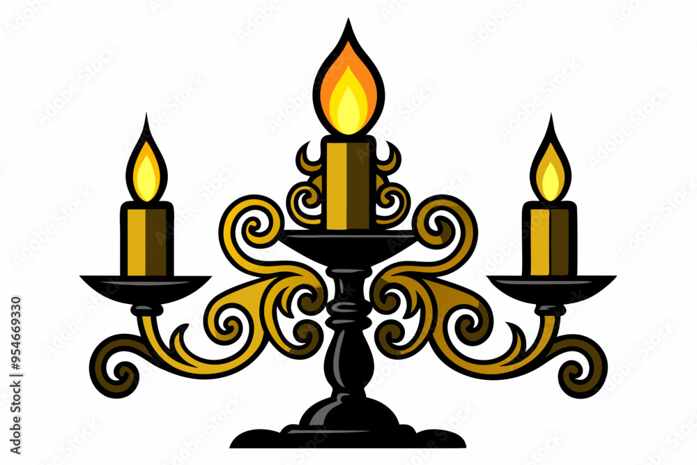 Baroque candles vector art illustration Baroque candles vector art illustration