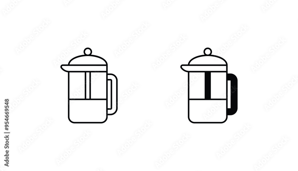 French Press icon design with white background stock illustration French Press icon design with white background stock illustration