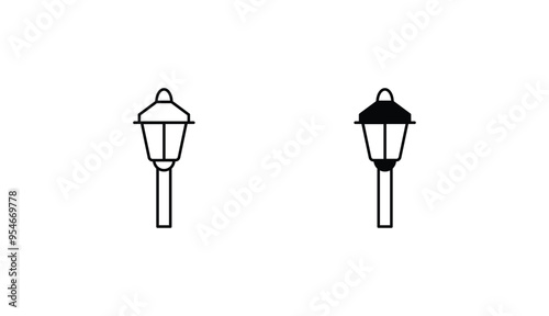Street Lamp icon design with white background stock illustration