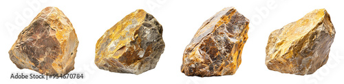 Stone isolated transparent background, PNG set