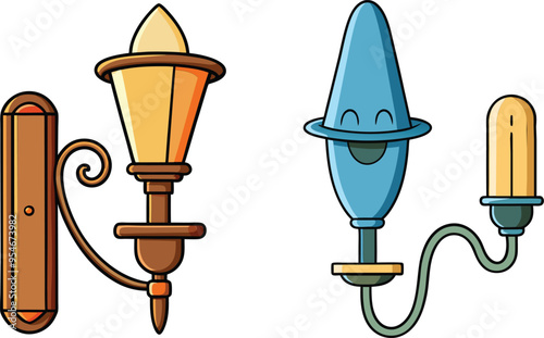 Wall Sconce lamp vector art