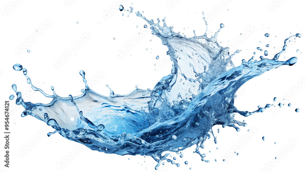 Crystal-clear water splashing against a pristine white backdrop, capturing the essence of liquid motion and natural beauty Crystal-clear water splashing against a pristine white backdrop, capturing the essence of liquid motion and natural beauty