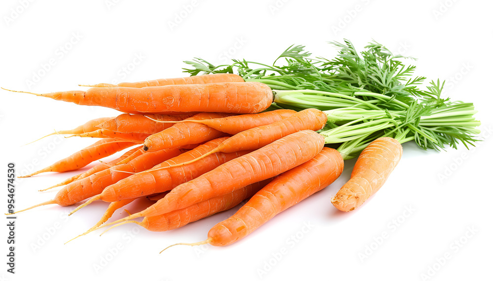 Bunch of tasty ripe carrots on white background Bunch of tasty ripe carrots on white background