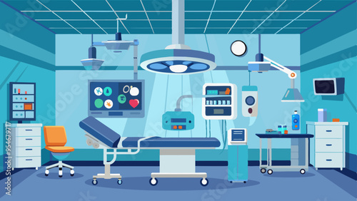 Modern operating room with modern medical equipment.