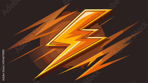 Orange electric lightning background.