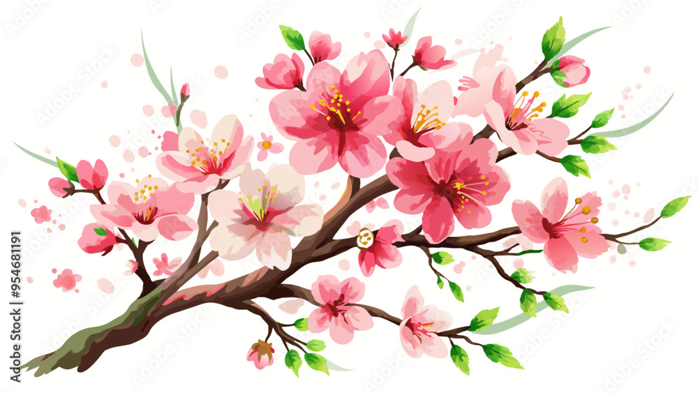 Beautiful water color of Sakura cherry blossom clip arts Beautiful water color of Sakura cherry blossom clip arts