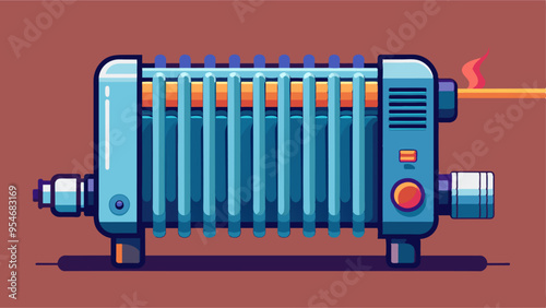 Close-up of electric radiator heater. Photo generative AI.