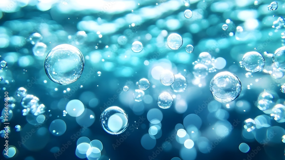 Abstract Blue Water Bubbles Macro Photography Abstract Blue Water Bubbles Macro Photography