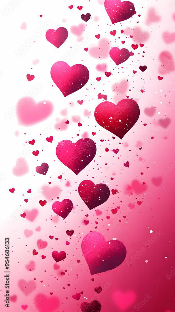 Pink hearts with glitter on a pink background. Pink hearts with glitter on a pink background.