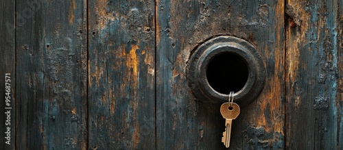 Antique wooden door featuri...