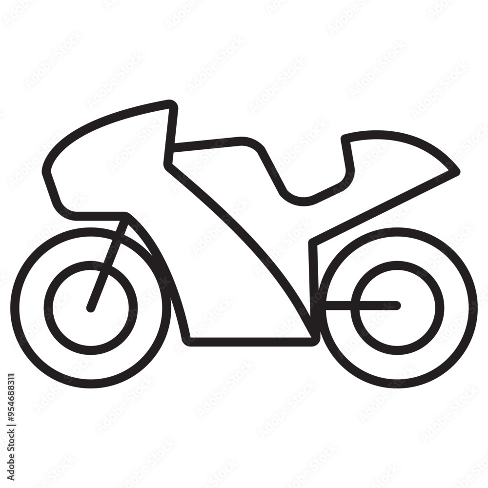 Big bike icon in thin line style vector illustration graphic design Big bike icon in thin line style vector illustration graphic design