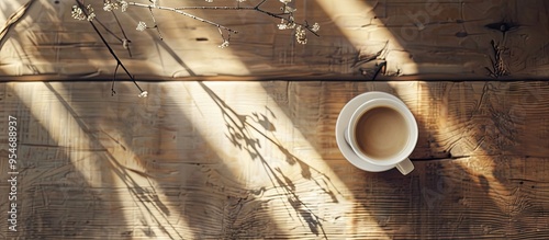 Top view of a white coffee ...