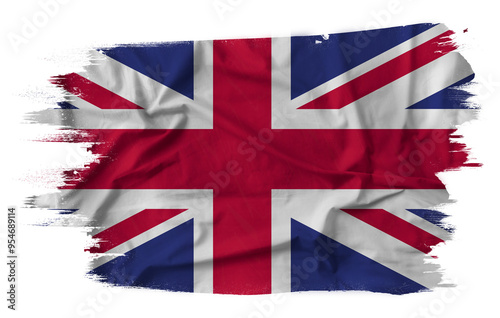 Flag of Great Britain in brush stroke background
