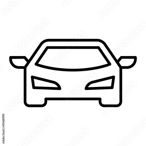 Car icon in thin line style vector illustration graphic design
