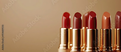 Various lipsticks arranged ...