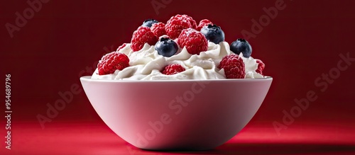 A bowl of yogurt topped wit...