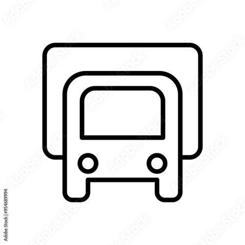 Truck icon in thin line style vector illustration graphic design