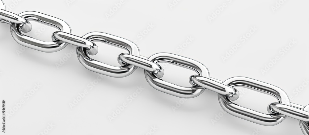 Fototapeta premium chain against a white background. with copy space image. Place for adding text or design