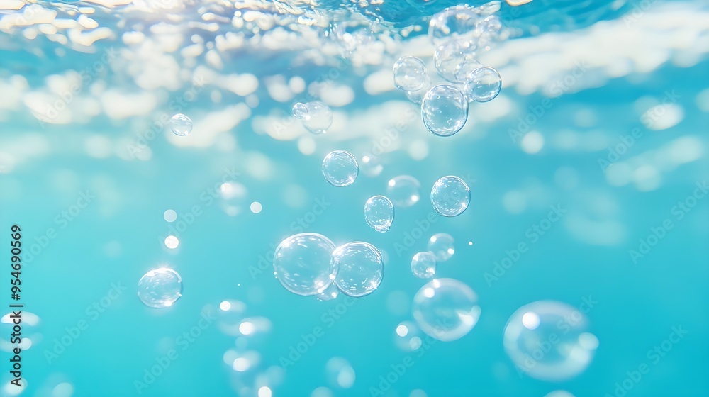 Aqua Bubbles Abstract Background